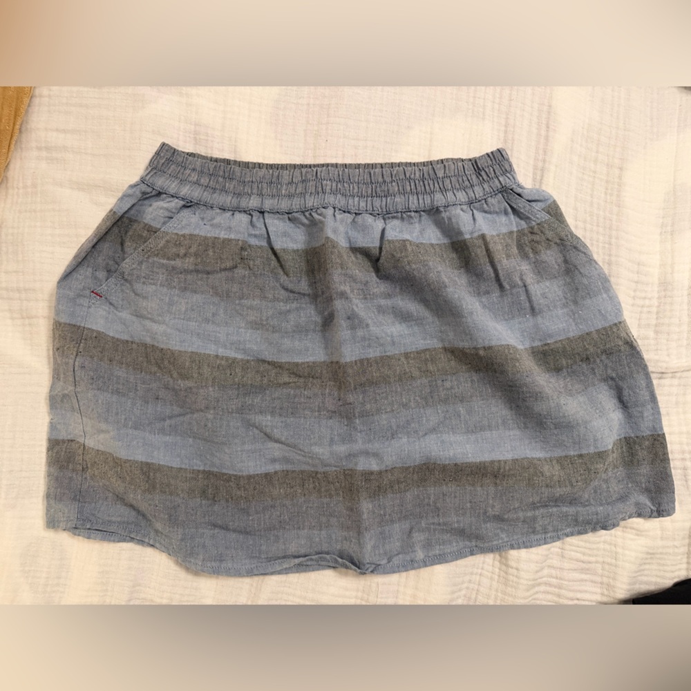 dylan Blue and Gray Striped Mini Skirt